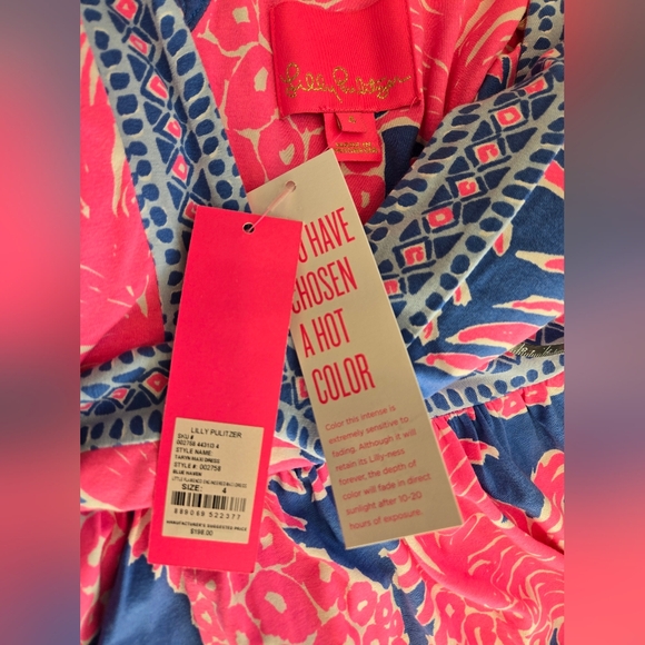 NWT Lilly Pulitzer Taryn Blue Haven Little Flamenco Engineered Maxi Dress - Picture 6 of 6